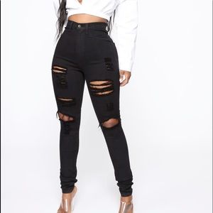 fashion nova black high rise skinny jeans size 3